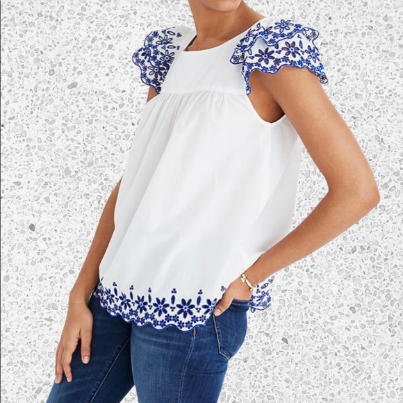 Madewell Tops - Madewell peasant embroidered blouse